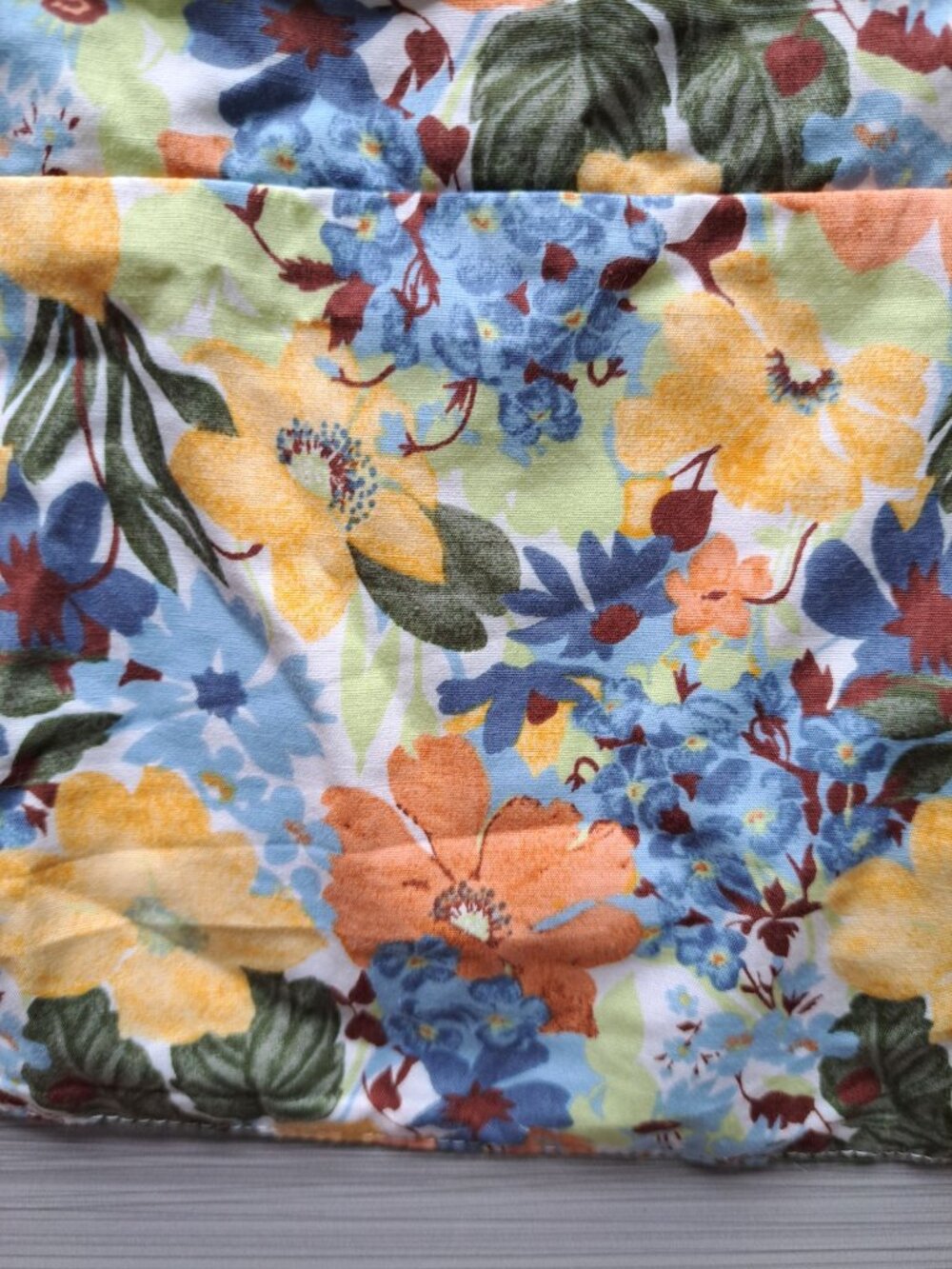 New Abercrombie & Fitch Women's XL Square Floral Ruched Puff Sleeve Crop Top - Picture 4 of 12